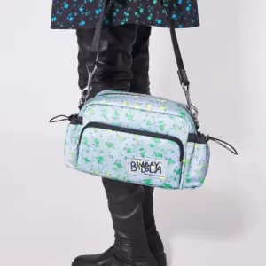 bimba y lola M Gray Rainbow Flowers Nylon Crossbody Bag