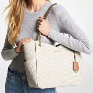 MICHAEL KORS JET SET LARGE LOGO SHOULDER BAG