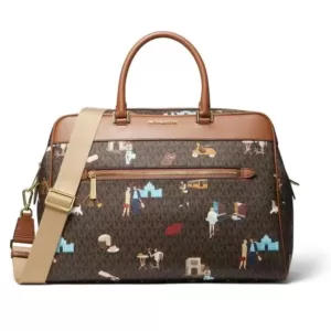 Michael Kors Jet Set Girls Large Logo Weekender Bag Brown Multi