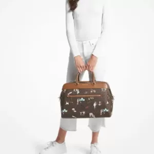 Michael Kors Jet Set Girls Large Logo Weekender Bag Brown Multi