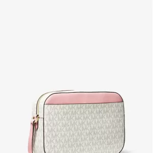 Michael Kors Jet Set Large Logo Crossbody Bag Powder Blush
