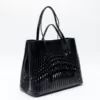 Alaia Mina 32 Optical Perfo Lux Tote Bag Black