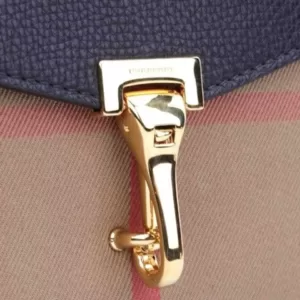 Burberry Macken House Check Canvas Leather Crossbody Bag in Black