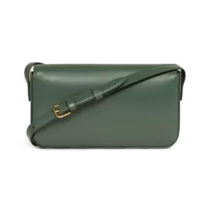Celine Triomphe Shoulder Bag in Shiny Calfskin Green