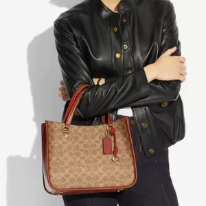 Coach Tyler Carryall 28 In Signature Canvas Tan Rust