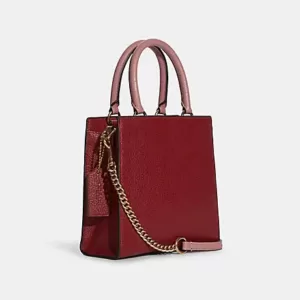 Coach Mini Pepper Crossbody In Colorblock Red Multi