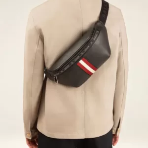 Bally Hakab Leather Bum Bag In Black