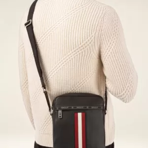 Bally Holm Leather Crossbody Bag In Black