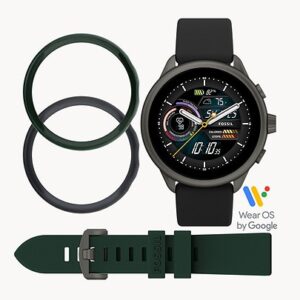 Fossil Gen 6 Wellness Edition Smartwatch Black Silicone and Interchangeable Strap and Bumper Set
