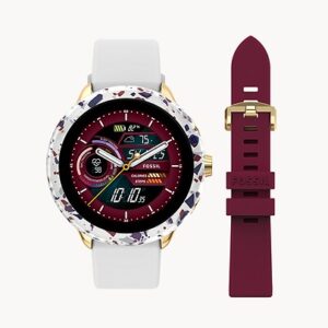 Fossil Gen 6 Wellness Edition Smartwatch White Silicone and Interchangeable Strap and Bumper Set