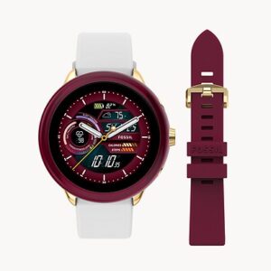 Fossil Gen 6 Wellness Edition Smartwatch White Silicone and Interchangeable Strap and Bumper Set