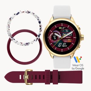Fossil Gen 6 Wellness Edition Smartwatch White Silicone and Interchangeable Strap and Bumper Set