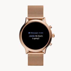 Fossil Gen 5 Smartwatch Julianna HR Rose Gold-Tone Stainless Steel Mesh