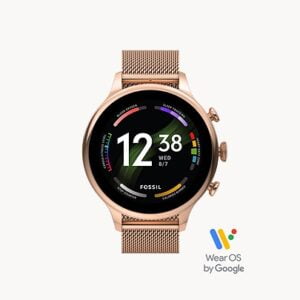 Fossil Gen 6 Smartwatch Rose Gold-Tone Stainless Steel Mesh
