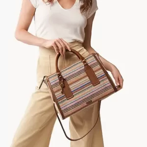Fossil Parker Satchel Colorfull Stripe