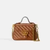 Gucci Marmont Mini Top Handle Bag in Brown