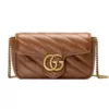 Gucci Marmont Super Mini Leather Bag in Brown