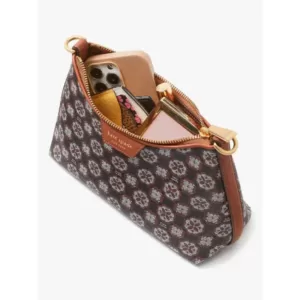 Kate Spade Flower Monogram Coated Canvas Top Zip Crossbody Black Multi