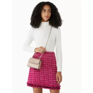 Kate spade Darcy Glitter Fabric Micro Top Handle Satchel Rose Gold