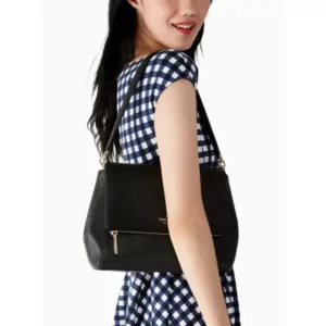 Kate Spade Leila Medium Flap Shoulder Bag Black