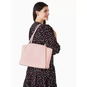 Kate Spade Brim Pebbled Leather Laptop Tote Chalk Pink