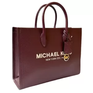 Michael Kors Mirella Medium EW Leather Tote Bordeaux