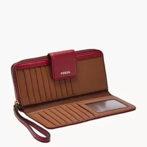Fossil Madison Zip Clutch Red Velvet