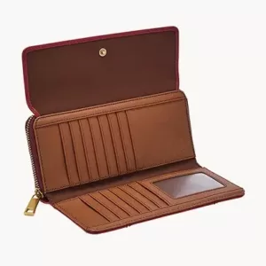 Fossil Jori RFID Flap Clutch Red Velvet