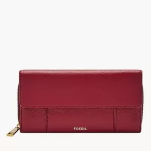 Fossil Jori RFID Flap Clutch Red Velvet