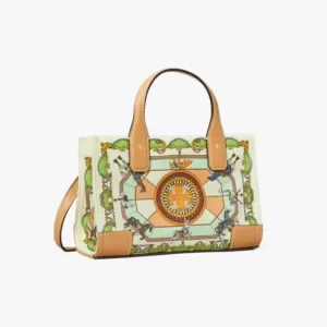 Tory Burch Mini Ella Printed Tote French Cream Carousel