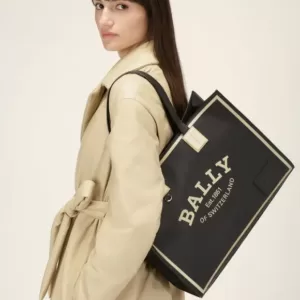 Bally Crystalia Leather Tote In Black