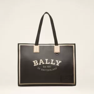 Bally Crystalia Leather Tote In Black