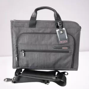 Tumi Slim Deluxe Portfolio Charcoal