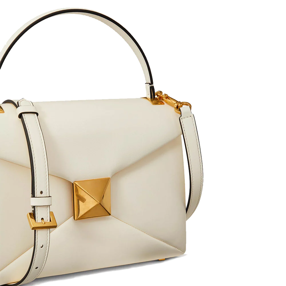 Valentino Garavani Small One Stud Top Handle Bag Ivory