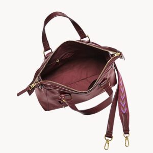 Fossil Jacqueline Satchel Burgundy