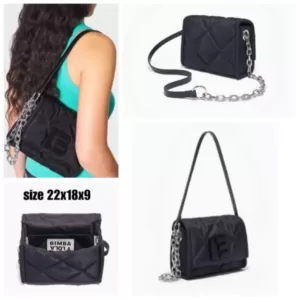 Bimba Y Lola S Black Nylon Crossbody Bag With Flap