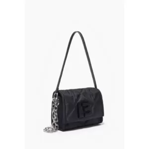 Bimba Y Lola S Black Nylon Crossbody Bag With Flap