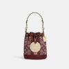 coach Mini Dempsey Bucket Bag In Signature Jacquard With Stripe And Coach Patch