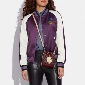 coach Mini Dempsey Bucket Bag In Signature Jacquard With Stripe And Coach Patch