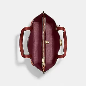 Coach Willow Tote 24 In Colorblock Light Coral Multi