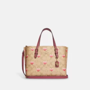 Coach Mollie Tote 25 In Signature Canvas With Stripe Heart Print