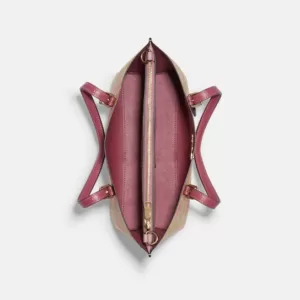 Coach Mollie Tote 25 In Signature Canvas With Stripe Heart Print