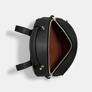 Coach Jordyn Backpack In Signature Canvas With Varsity Motif Khaki Amazon Green