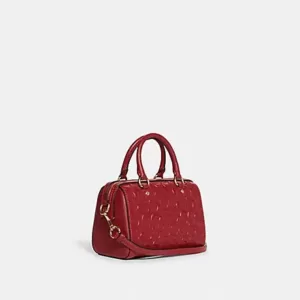 Coach Mini Rowan Crossbody In Signature Leather Red