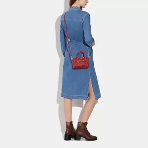 Coach Mini Rowan Crossbody In Signature Leather Red