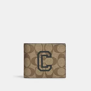 Coach 3 In 1 Wallet In Signature Canvas With Varsity Motif Khaki Amazon Green