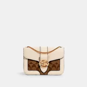 Coach Georgie Crossbody In Signature Canvas Khaki Chalk