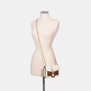 Coach Georgie Crossbody In Signature Canvas Khaki Chalk