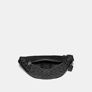 Coach Warren Belt Bag In Signature Canvas Charcoal Black