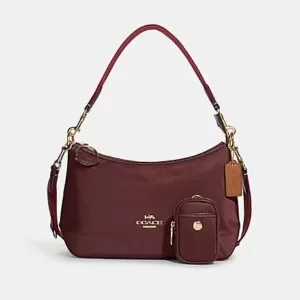 Coach Ellis Shoulder Bag Wine Multi